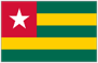 Flag of Togo green yellow stripes with white star in red square