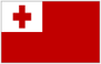 Flag of Tonga red field with white square and red cross