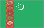 Flag of Turkmenistan green field with stripe of carpet motifs and five stars